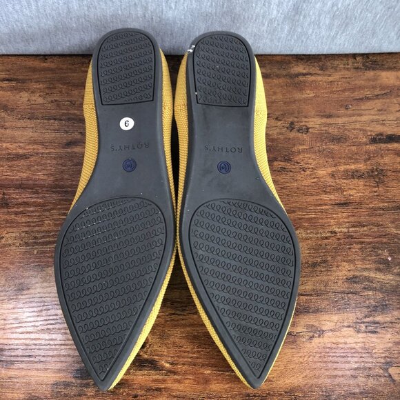 Rothys The Point Flats Fabric Womens Size 9 Yellow Knit Slip On Ballet Shoes - Picture 10 of 10